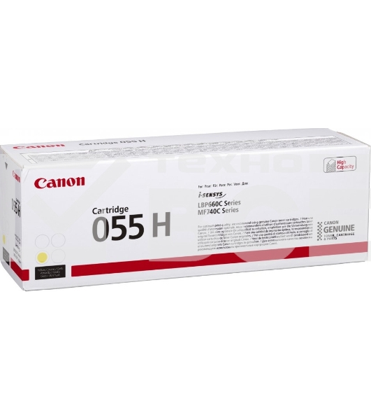 Картридж лазерный Canon 055 H Y (3017C002) желтый (5900 стр.) для Canon i-SENSYS серий MF740, LBP660