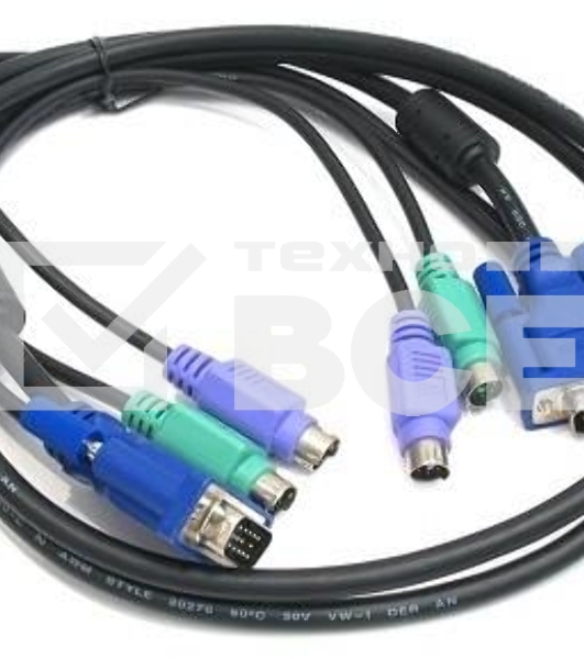 Переключатель D-Link DKVM-CB5Кабель KVM для подключения клавиатуры, мыши и монитора, длина 4,5 м