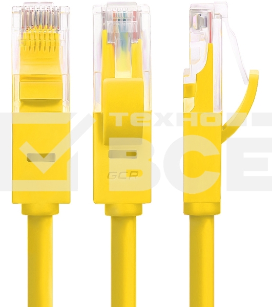 Патч-корд Greenconnect Патч-корд UTP прямой ethernet 0.5m кат.5е, RJ45, литой (Желтый) (GCR-LNC02-0.5m)