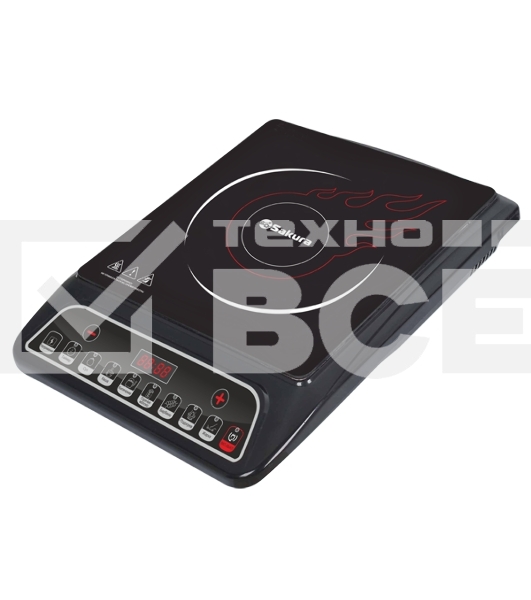 Плита настольная индукционная Sakura SA-7152RF 2000 Вт, индукционный нагревательный элемент, ЖК- дисплей