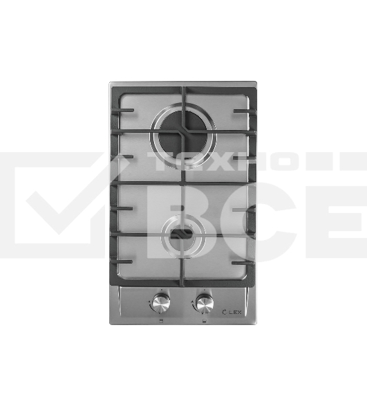 Встраиваемая газовая варочная панель LEX GVS 321 Inox  4000Вт 2 комфорки нерж.сталь