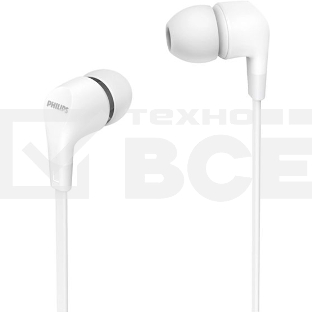 Гарнитура вкладыши Philips TAE1105WT/00 1.2м белый проводные в ушной раковине