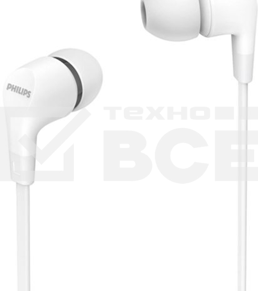 Гарнитура вкладыши Philips TAE1105WT/00 1.2м белый проводные в ушной раковине