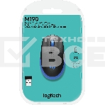 Мышь беспроводная Logitech M190 черный/синий, 1000 dpi, радиоканал, USB, кнопки - 3, фото9
