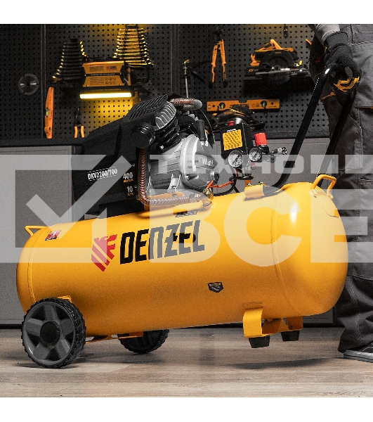 Компрессор Denzel воздушный DKV2200/100,Х-PRO 2.2 кВт, 400 л/мин, 100л 58079