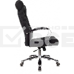 Кресло руководителя Бюрократ T-9928SL Fabric черный Italia Black, крестов. металл хром, фото29