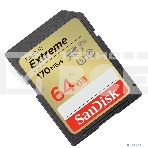 Флеш карта SD 64GB SanDisk SDXC Class 10 V30 UHS-I U3 Extreme 170MB/s, фото2
