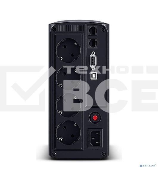Источник бесперебойного питания UPS CyberPower VP1000ELCD Line-Interactive 1000VA/550W USB/RS-232/RJ11/45  (4 EURO)