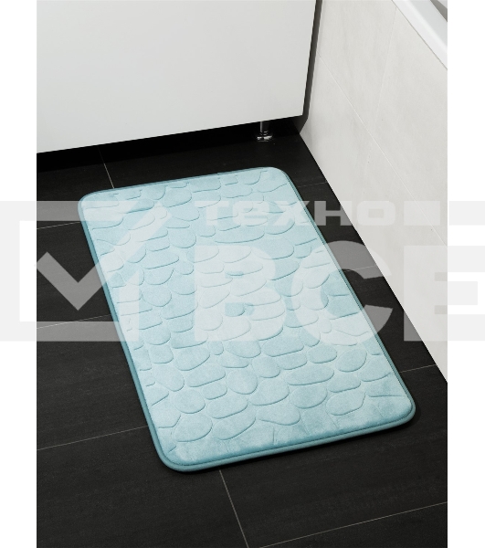 Коврик для ванной Еврогарант Pietra, 50х80 см, аквамарин, память формы