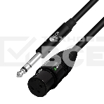 Кабель GCR 5.0m микрофонный stereo jack 6,35мм/XLR, M/F, черный, AL case черный, фото3