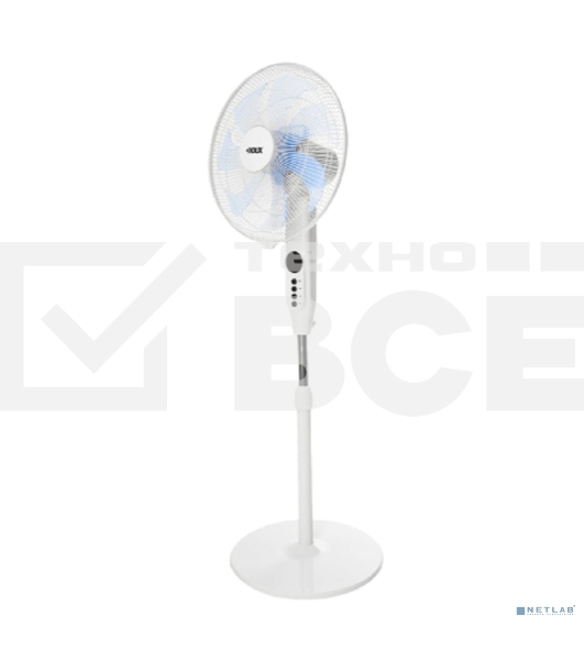 Вентилятор напольный DUX 7 лопастей, д/у управление, 50Вт белый 60-0221