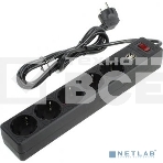 Сетевой фильтрSmartbuy SBSP-18U-K с USB, 10А, 2 200 Вт, 5 розеток, длина 1,8 м, черный (SBSP-18U-K)/45, фото 1