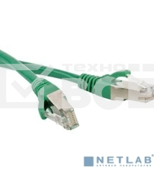 Патч-корд Hyperline PC-LPM-STP-RJ45-RJ45-C5e-5M-LSZH-GN F/UTP, экранированный, Cat.5е, LSZH, 5 м, зеленый