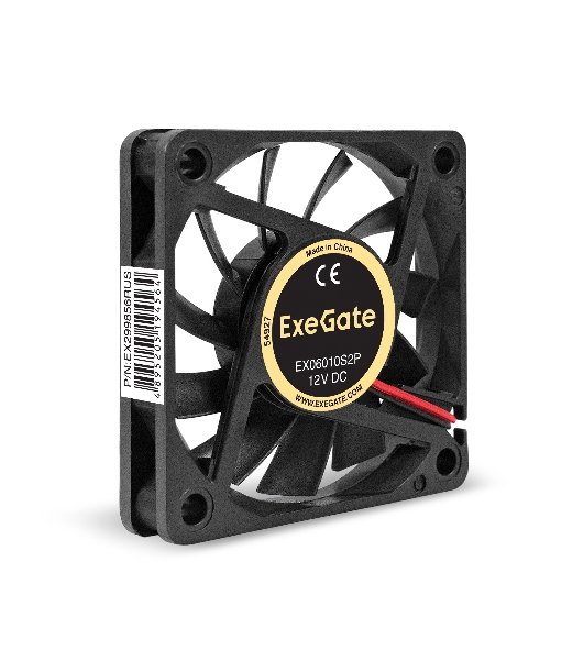 Вентилятор 12В DC ExeGate EX06010S2P (60x60x10 мм, Sleeve bearing (подшипник скольжения), 2pin, 2500RPM, 20dBA)