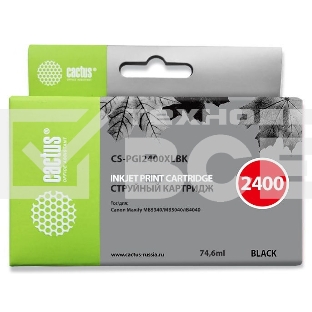 Картридж струйный Cactus CS-PGI2400XLBK черный (74.6 мл) для Canon MAXIFY iB4040/ МВ5040/ МВ5340