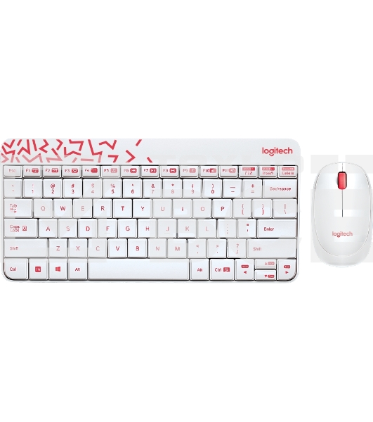 Клавиатура + мышь Logitech Wireless Combo MK 240 Nano White-red 920-008212