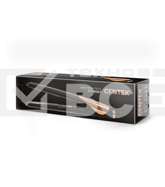 Выпрямитель для волос Centek CT-2023 <25Вт> LED, пластины <85х22 мм> с керам. покрытием, быстр нагрев до 220°