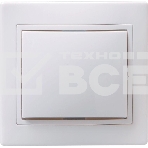 Выключатель 1-кл. СП КВАРТА 10А IP20 ВС10-1-0-КБ бел. ИЭК EVK10-K01-10-DM, фото 1