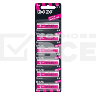 Элемент питания алкалиновый LR 6 Super Alkaline BL-6 (уп.6шт) ФАZА 4895205002043, 1.5 В