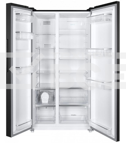 Холодильник Maunfeld MFF177NFSB черный глянц. инвертер двухкамерный Side by Side 263/170л морозилка сбоку