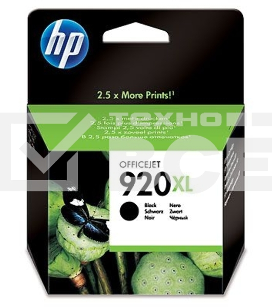 Картридж струйный HP 920XL CD975AE черный для HP OJ 6000/6500 (1200стр.)