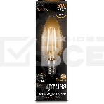 Лампа светодиодная филаментная Gauss 5Вт цок.: E14 свеча 220B 2700K св. свеч. бел.теп. C37 (упак.: 10 шт) (103801105), фото4