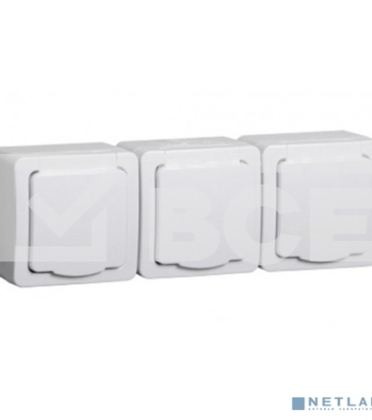 Розетка Iek ERMP32-K01-16-54-EC РСб23-3-ГПБб роз 3м с з/к о/у  IP54 (белый) ГЕРМЕС PLUS