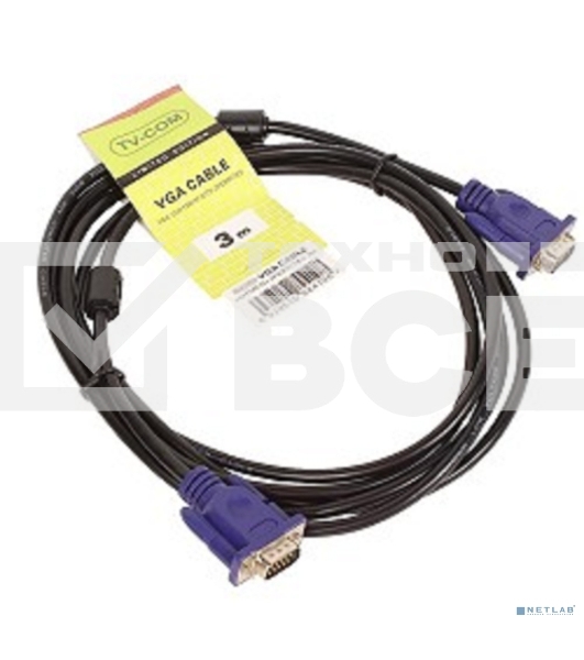 Кабель соединительный SVGA (15M/M) 3m 2 фильтра TV-COM <QCG120H-3M>