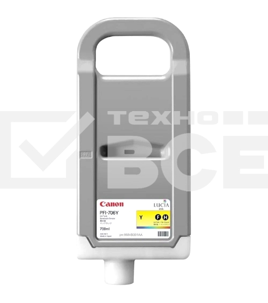 Картридж струйный Canon PFI-706 Y желтый для iPF8300S/8400/9400S/9400 (6684B001)