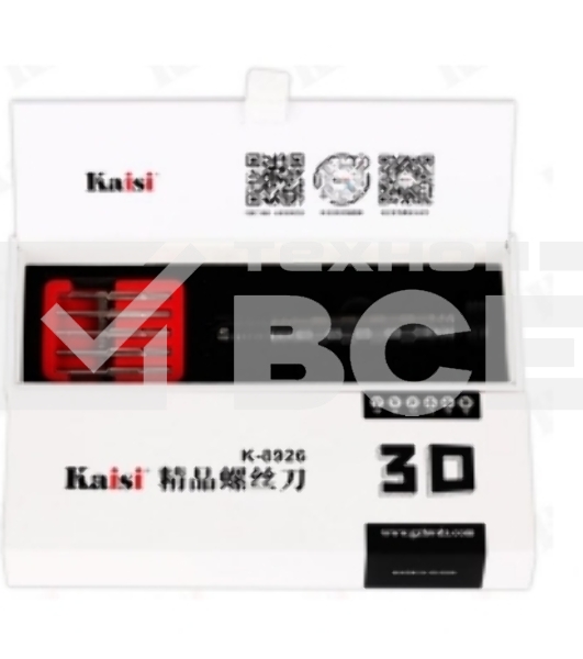 Отвертка с набором бит Kaisi 8926 3D 6 в 1 Grey