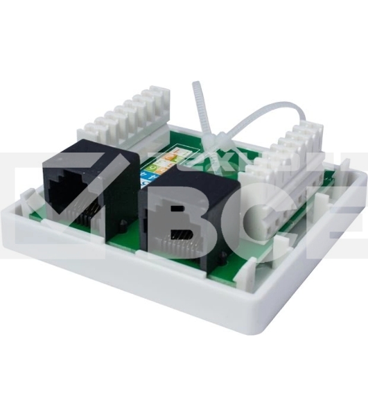 Розетка компьютерная 2-м 8P8C (RJ-45) UTP кат.5E SUPRLAN 10-0309