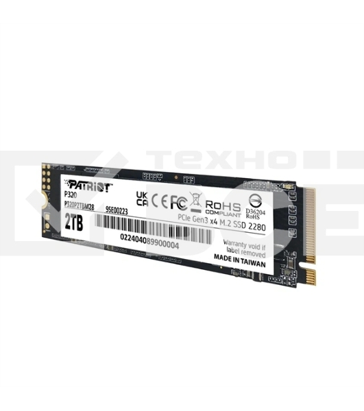 SSD накопитель Patriot P320 2ТБ, M.2 2280, NVMe, R/W 3000MB/2200MB/s