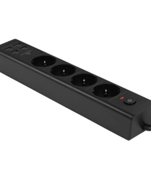 Сетевой фильтр Cablexpert Exnovo EXN-4-U4-W-2, 4 р, 16А, 4хUSB, 3.4A, 2 м, ур.защиты 4+, белый, коробка