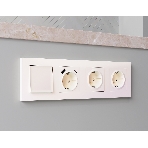 Комплект механизма электрической розетки ALFA Жемчуг 2USB A+C 20W (быстрая зарядка) с/з QUANT (AP2100, VM160) MA210010, фото4