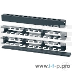 Кабельный организатор Hyperline CM-1U-ML-COV с металлическими кольцами и крышкой, 19