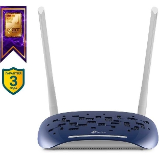 Маршрутизатор TP-Link VDSL/ADSL 300Mbps Wi-Fi VDSL/ADSL Modem Router, 802.11b/g/n, 300Mbps at 2.4GHz, 4 FE LAN ports, 2 fixed antennas, Clound Support, with VDSL splitter, Annex A/B