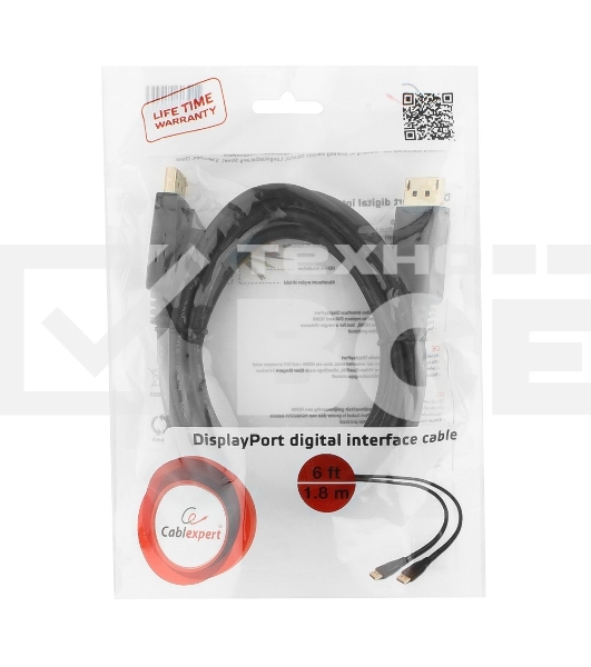 Кабель DisplayPort Gembird, 1.8м, 20M/20M, черный, экран, пакет CC-DP-6