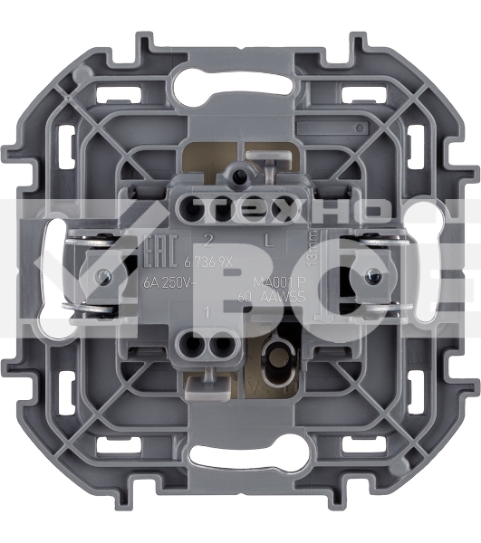 Переключатель без фиксации - кнопка, Н.О./Н.З. контакты 6A 250В слоновая кость