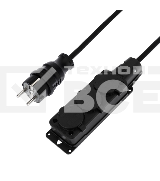 Удлинитель-шнур на рамке Rexant КГ 3х1.5, 30 м, 3 гнезда, морозостойкий, с/з, 16 А, 3500 Вт, IP44 (Сделано в России)