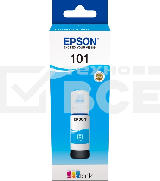 Картридж струйный Epson L101 C13T03V24A синий (70мл) для Epson L4150/L4160/L6160/L6170/L6190