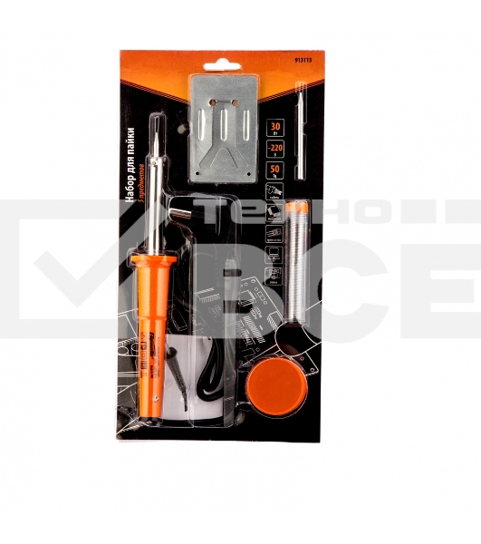 Набор для пайки Sparta 5 пред. (паяльник 30 Вт, подставка, жало, паста, припой)