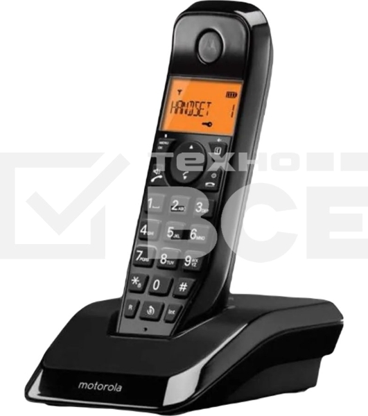 Радиотелефон Dect Motorola S1201 черный АОН