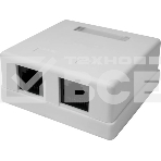 Розетка компьютерная 2-м 8P8C (RJ-45) UTP кат.5E SUPRLAN 10-0309, фото 1