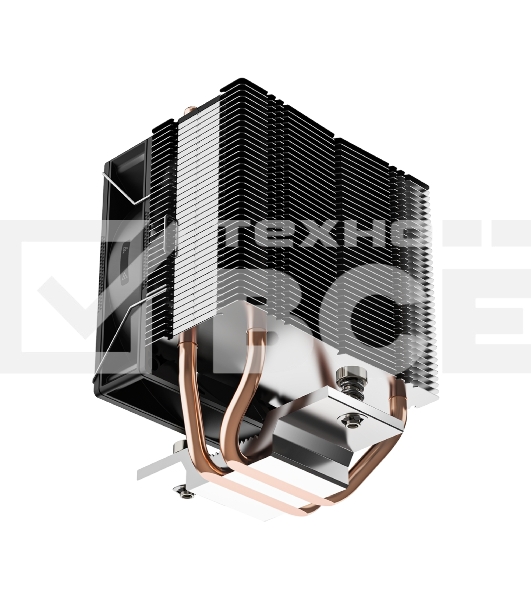 Кулер для процессора PCCooler R200 S115X/1200/1700/AM4/AM5 (TDP 110W, 90mm Non LED Fan, 2 тепловые трубки 6мм, 2200RPM, 28,3dBa)