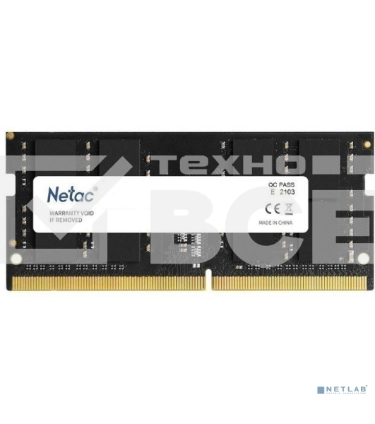 Оперативная память NETAC Basic, DDR4, 16GB (1x16GB), 2666MHz, CL19, SO-DIMM