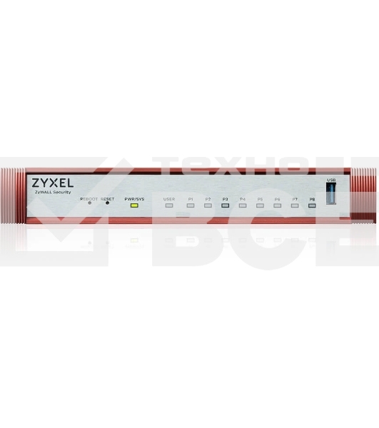 Межсетевой экран Zyxel USG FLEX 100H, 8xRJ-45: 1G (LAN/WAN), 1xUSB3.0 **