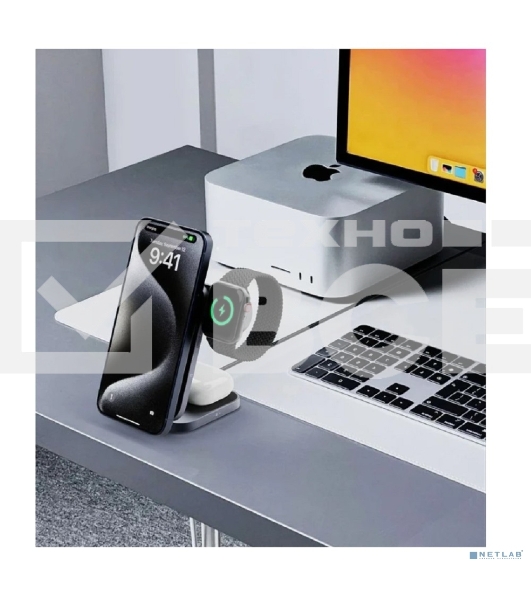 Беспроводное зарядное устройство Aukey LC-MC312 3in1 Travel Qi2