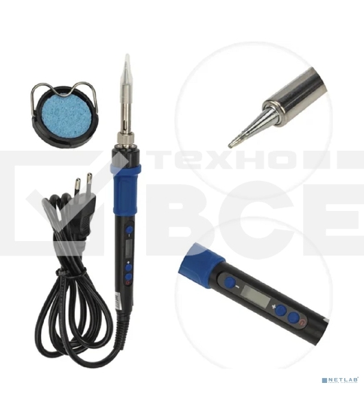 Паяльник цифровой, с керам. нагревателем, Rexant 12-0620 65Вт, 220В, темп. 200-500 °C