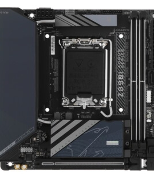 Материнская плата Gigabyte Z890I AORUS ULTRA, LGA 1851, Intel Z890, 2xDDR5, 2xSATA, 2xM.2, 1xPCIe 5.0 x16, 1xDP, 1xHDMI, 1xUSB-C, 1x Thunderbolt 4, 1x 2.5Gb LAN, 2xUSB-A 3.2 Gen 1, 3xUSB-A 3.2 Gen 2, 2x3.5 мм, TOSLINK, 7.1, 1xUSB4, Mini-ITX