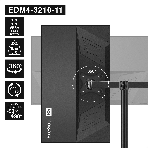 Кронштейн для четырех мониторов 13'-32' настольный ExeGate EDM4-3210-11 (VESA 75x75, 100x100, макс.нагрузка 4х10 кг, наклон -90°/+90°, поворот -90°/+90°, вращение 360°, 2 способа крепления: сквозное и струбцина, цвет черный), фото5